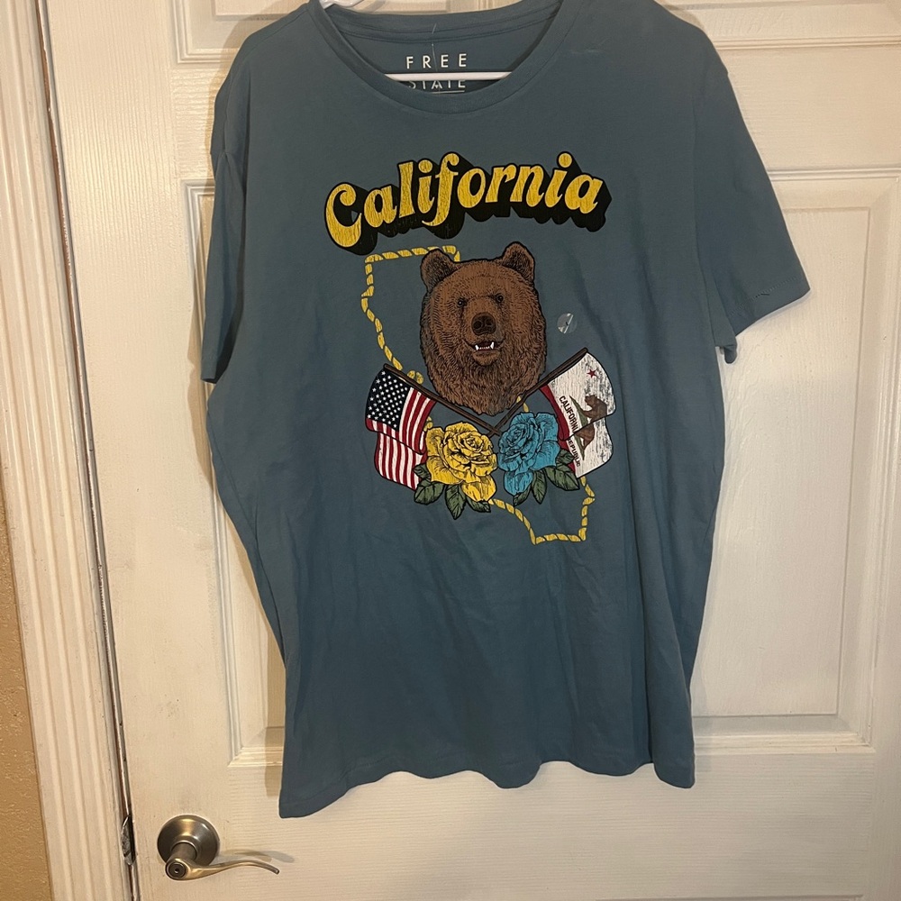Free State Teal California Bear Graphic Tee